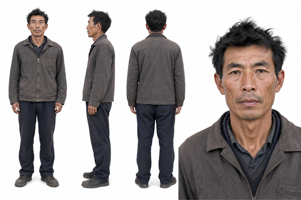 农村人物AI绘画提示词 写实三视图乡土风Prompts