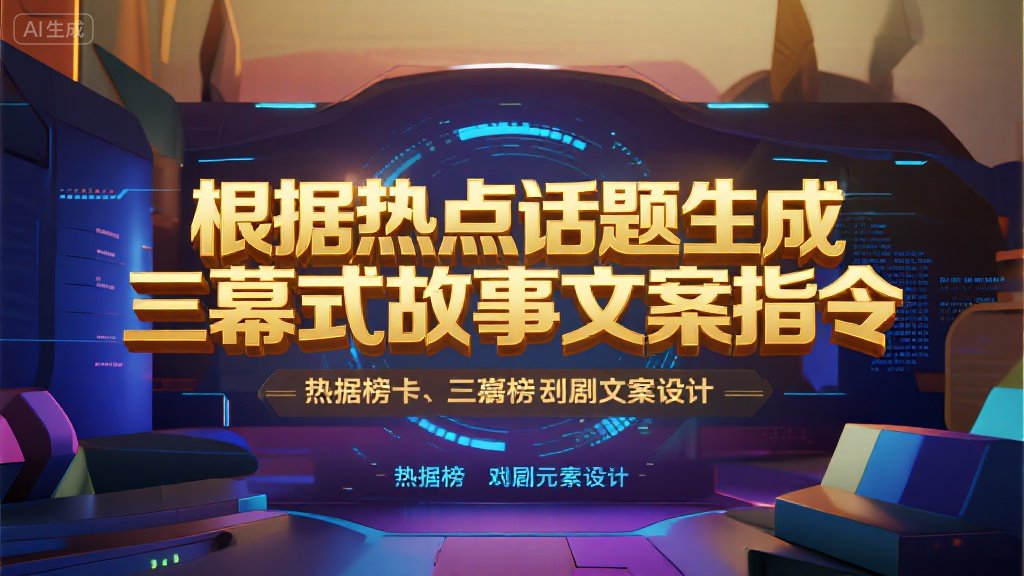 热点故事文案指令 三幕式叙事模板爆款内容Prompt